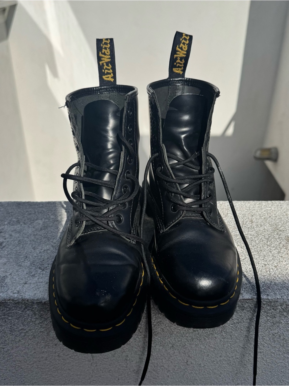 Dr. Martens Black Leather Lace-Up Boots